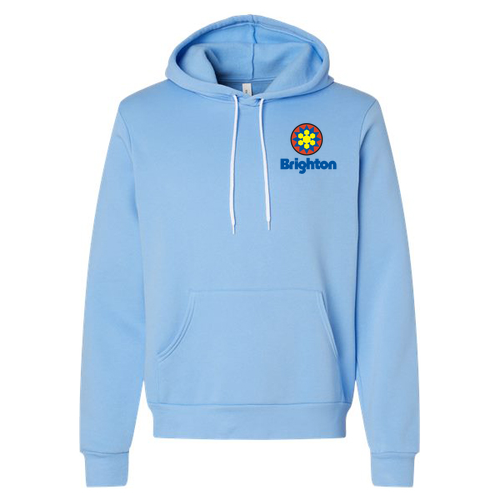 Brighton Adult Hoodie Full Color Chest and Back Logo Carolina Blue 