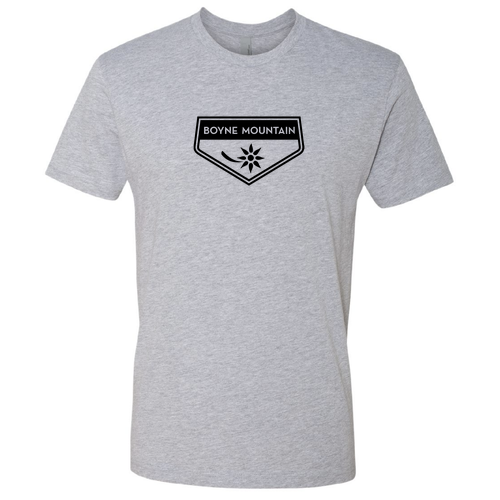 Boyne Mountain Adult T-Shirt Black Chest Logo Heather Grey 