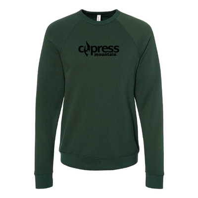 Cypress Adult Crewneck Black Chest Logo Forest 