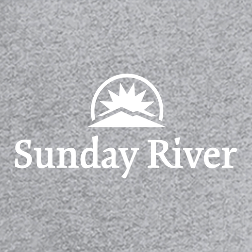 Sunday River Adult T-Shirt White Chest and Back Logo Heather Grey 