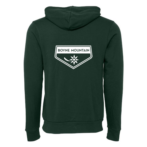 Boyne Mountain Adult Hoodie White Chest and Back Logo Forest 