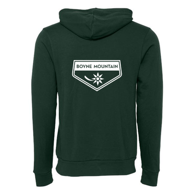 Boyne Mountain Adult Hoodie White Chest and Back Logo Forest 