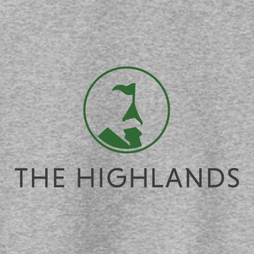 The Highlands Adult Crewneck Full Color Chest Logo Athletic Heather 