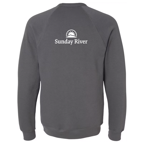 Sunday River Adult Crewneck White Chest and Back Logo Asphalt 
