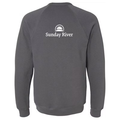 Sunday River Adult Crewneck White Chest and Back Logo Asphalt 