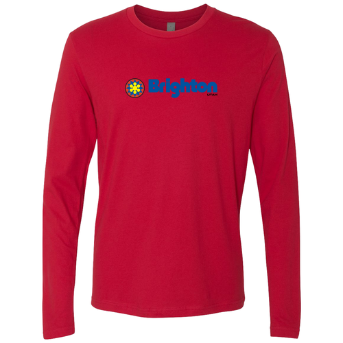 Brighton Adult Long Sleeve Full Color Chest Logo Red 