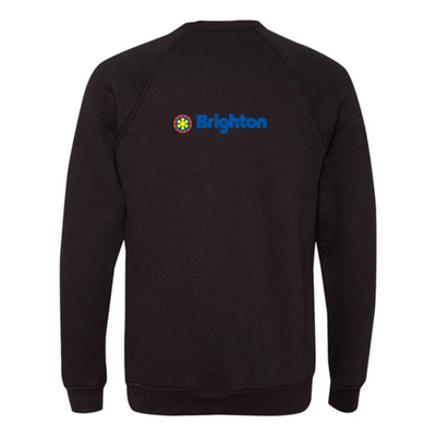 Brighton Adult Crewneck Full Color Chest and Back Logo Black 