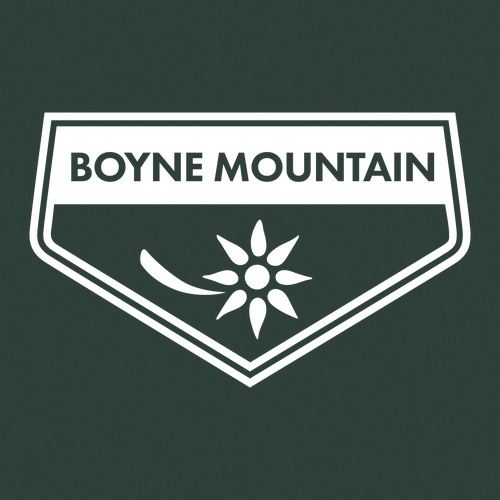 Boyne Mountain Adult T-Shirt White Chest Logo Forest 