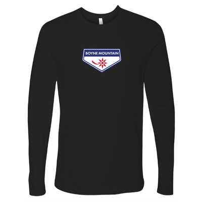 Boyne Mountain Adult Long Sleeve Full Color Chest Logo Black 