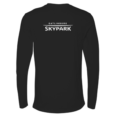 Gatlinburg SkyPark Adult Long Sleeve White Chest and Back Logo Black