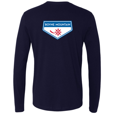 Boyne Mountain Adult Long Sleeve Full Color Chest and Back Logo Midnight Navy 