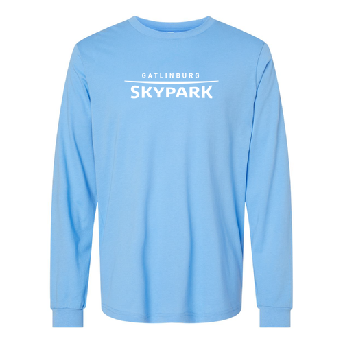 Gatlinburg SkyPark Adult Long Sleeve White Chest Logo Carolina Blue