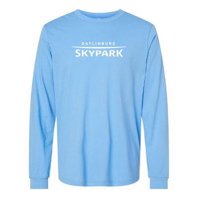 Gatlinburg SkyPark Adult Long Sleeve White Chest Logo Carolina Blue