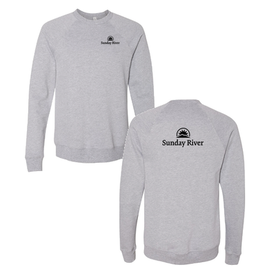 Sunday River Adult Crewneck Black Chest and Back Logo Athletic Heather 