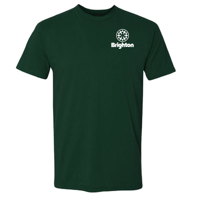 Brighton Adult T-Shirt White Chest and Back Logo Forest 