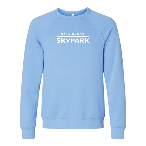 Gatlinburg SkyPark Adult Crewneck White Chest Logo Carolina Blue
