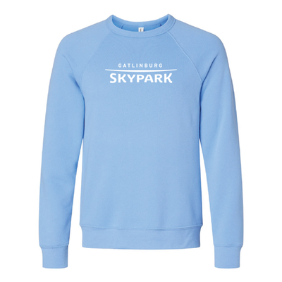 Gatlinburg SkyPark Adult Crewneck White Chest Logo Carolina Blue