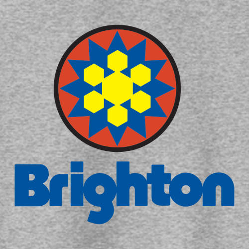 Brighton Adult Crewneck Full Color Chest and Back Logo Athletic Heather 