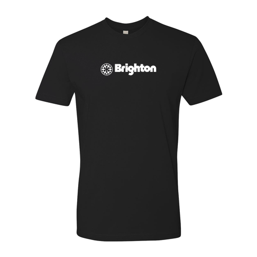 Brighton Adult T-Shirt White Chest Logo Black 