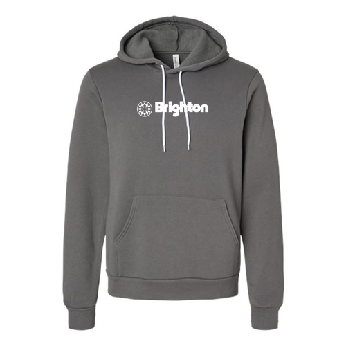 Brighton Adult Hoodie White Chest Logo Asphalt 