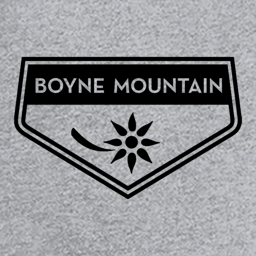 Boyne Mountain Adult T-Shirt Black Chest Logo Heather Grey 