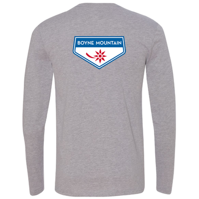 Boyne Mountain Adult Long Sleeve Full Color Chest and Back Logo Heather Grey 