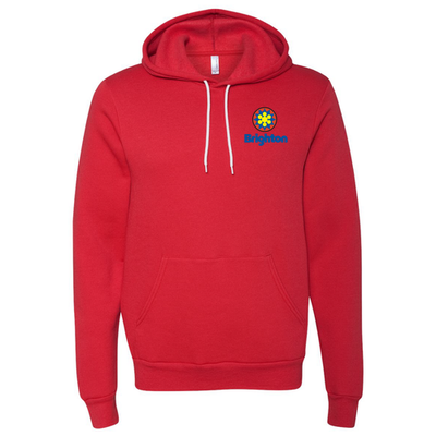 Brighton Adult Hoodie Full Color Chest and Back Logo Red 