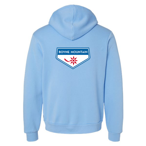 Boyne Mountain Adult Hoodie Full Color Chest and Back Logo Carolina Blue 