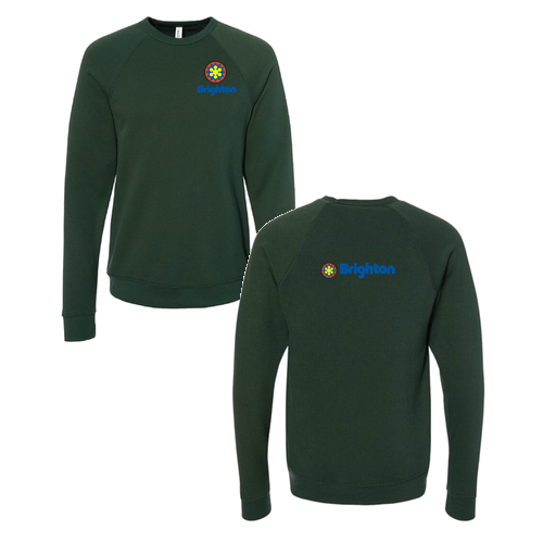 Brighton Adult Crewneck Full Color Chest and Back Logo Forest 