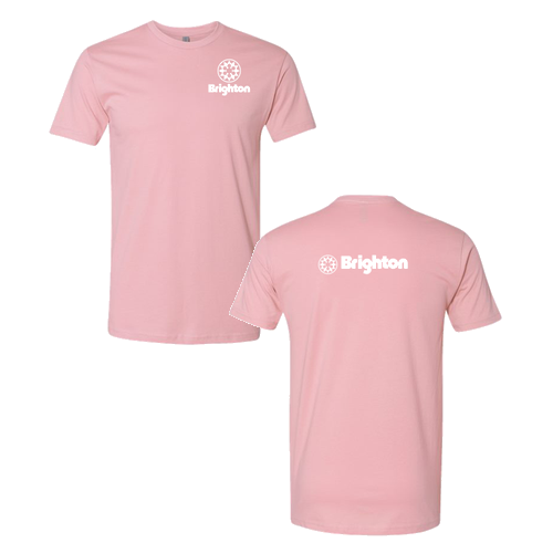 Brighton Adult T-Shirt White Chest and Back Logo Light Pink 