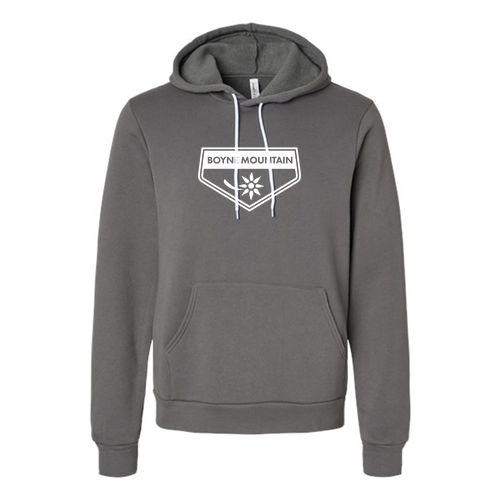 Boyne Mountain Adult Hoodie White Chest Logo Asphalt 