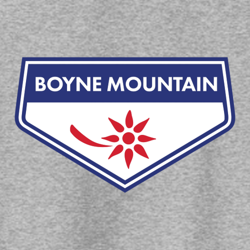 Boyne Mountain Adult Crewneck Full Color Chest Logo Athletic Heather 