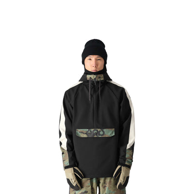 686 Men's Waterproof Anorak 2025 BLACK CAMO COLORBLOCK