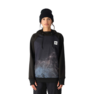 686 Women's Bonded Fleece Pullover Hoody 2025 BLACK CLOUDBREAK