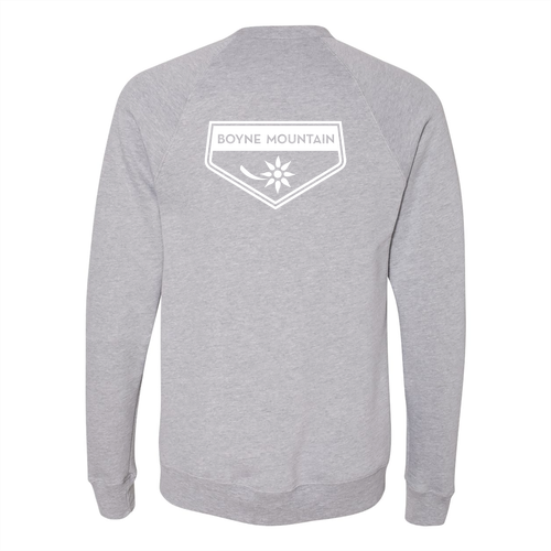 Boyne Mountain Adult Crewneck White Chest and Back Logo Athletic Heather 