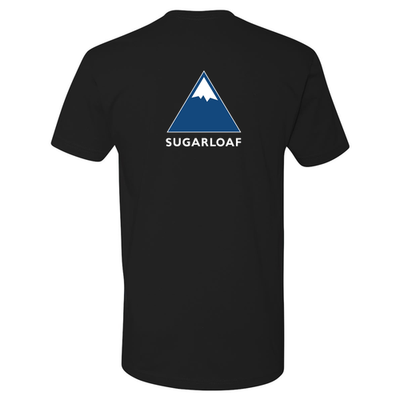 Sugarloaf Adult T-Shirt Full Color Chest and Back Logo Black