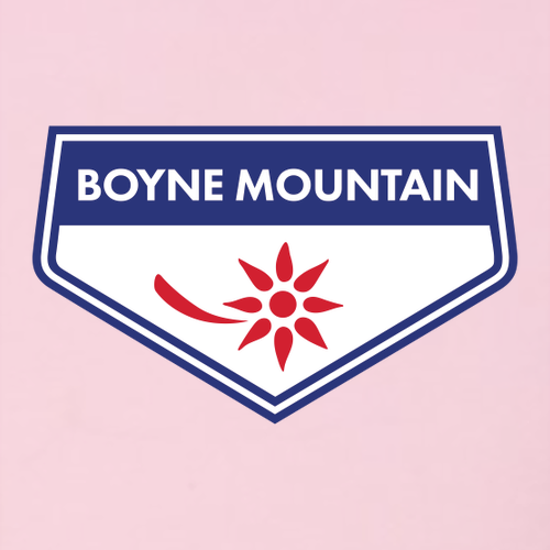 Boyne Mountain Adult Crewneck Full Color Chest Logo Pink 