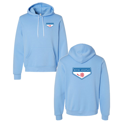 Boyne Mountain Adult Hoodie Full Color Chest and Back Logo Carolina Blue 