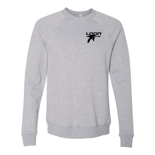 Loon Mountain Adult Crewneck Black Chest and Back Logo Athletic Heather