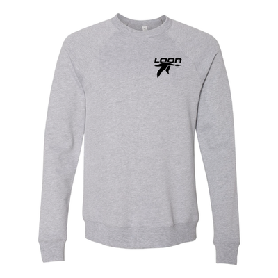 Loon Mountain Adult Crewneck Black Chest and Back Logo Athletic Heather