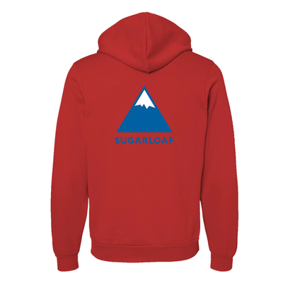 Sugarloaf Adult Hoodie Full Color Chest and Back Logo Red