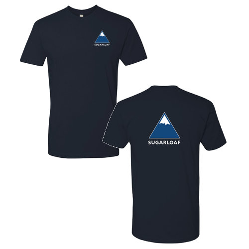 Sugarloaf Adult T-Shirt Full Color Chest and Back Logo Midnight Navy