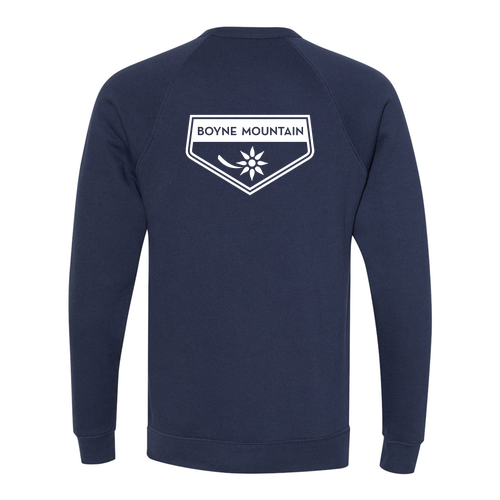 Boyne Mountain Adult Crewneck White Chest and Back Logo Navy 