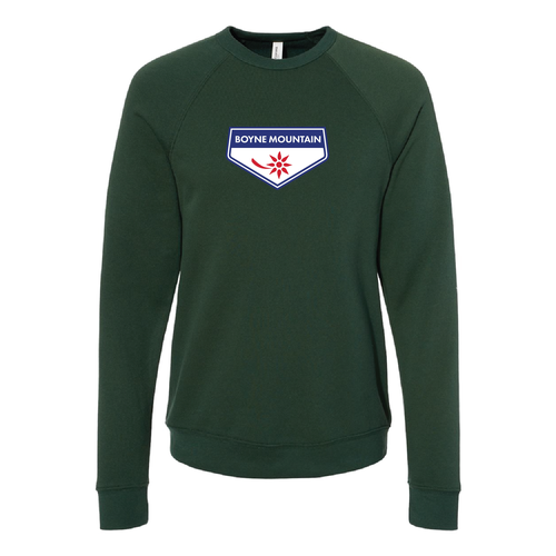 Boyne Mountain Adult Crewneck Full Color Chest Logo Forest 