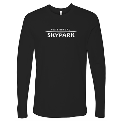 Gatlinburg SkyPark Adult Long Sleeve White Chest Logo Black