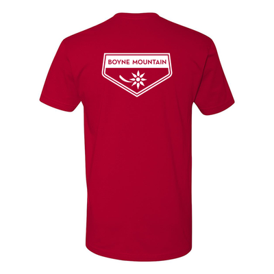 Boyne Mountain Adult T-Shirt White Chest and Back Logo Red 