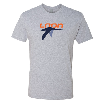 Loon Mountain Adult T-Shirt Full Color Chest Logo Heather Grey