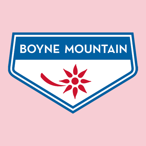 Boyne Mountain Adult T-Shirt Full Color Chest and Back Logo Light Pink 