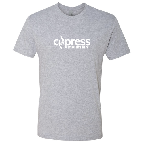 Cypress Adult T-Shirt White Chest Logo Heather Grey 