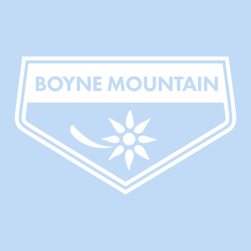 Boyne Mountain Adult T-Shirt White Chest Logo Light Blue 